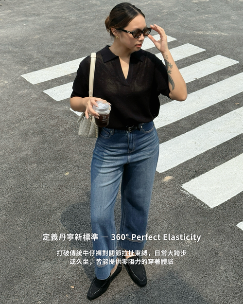 9分牛仔褲-中藍